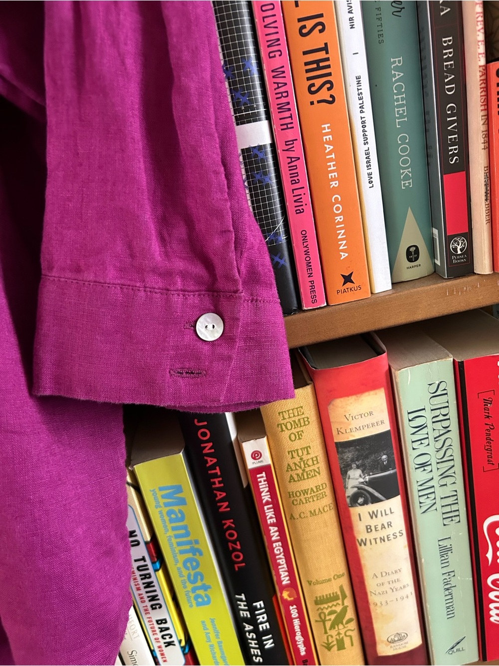 L*Space Fuchsia Collared 100% Linen Long Sleeve Button Down Shirt Dress M/L - Picture 3 of 10